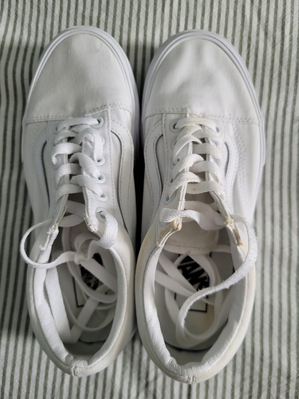 Vans White Canvas Low-Top Sneakers